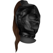Ouch! By Shots Mask with Brown Ponytail - Black