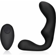 Ouch! By Shots Pointed Vibrating Prostate Massager with Remote Control - Black