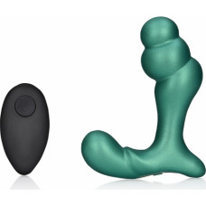 Ouch! By Shots Stacked Vibrating Prostate Massager with Remote Control - Metallic Green
