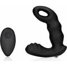 Ouch! By Shots Beaded Vibrating Prostate Massager with Remote Control - Black
